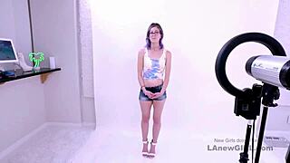 Shy purple-haired model fucked at audition, but enjoys it?