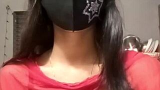 Indian girl in a live video performance.