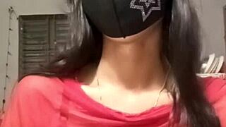 Indian girl in a live video performance.