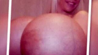 A babe with huge boobs and big tits showcases her assets.