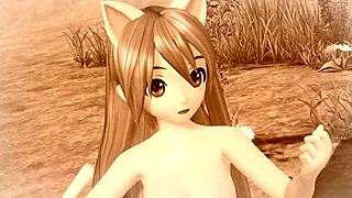 I's Hatsune Miku in nude cat costume