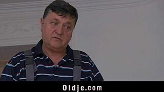 Old actor catches stepdaughter masturbating, drills her skinny pussy hard.