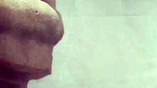 Enjoying a solo shower, bathing in peace with shaved body