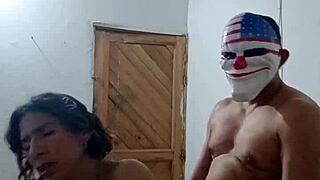 Shemale in crossdressing cums hard!