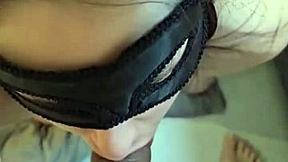 Submissive blowjob cum licking from feet and spanking