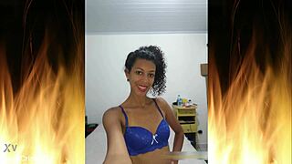 Morena linda de lingerie azul trailer 01 😍 bunda latina sem censura cintura pequena 18+ dona de casa brasileira sexy fetiche