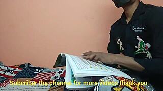 Desi tuition didi bends over to teach student assfucking