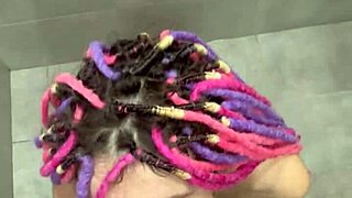 Huge squirt in shower after cumshot