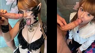 Goth Cosplayer Deepthroats Photographer's Big Juicy Cock