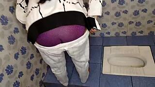 caught fingering sister-in-law in bathroom and fucked her pussy hard!