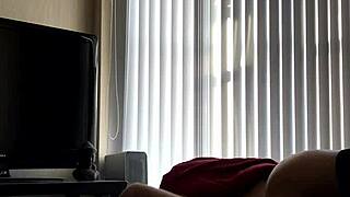 Asian with big tits rides cock hard