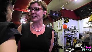 Stockinged Busty Stepmom Fingering Before Toy