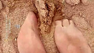 Bare feet playing in sand for sensory purposes, barefeet fetish