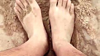 Bare feet playing in sand for sensory purposes, barefeet fetish