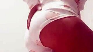 Intense goodnight kiss with big tits