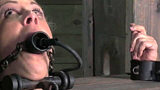 Stocked skank being mouth gagged by maledom