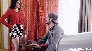 Cheating stepmom bribes stepson with anal sex