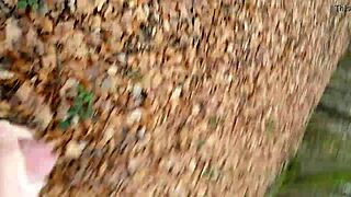 Masturbating in the forest surrounded by nature and trees