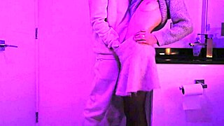 Teen GETS FUCKED in club toilet at the party, small waist exposed in public