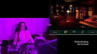 playing through blackmoor manor with naked brunette big tits