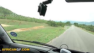 Gorgeous ebony teen goes wild on safari with american boyfriend
