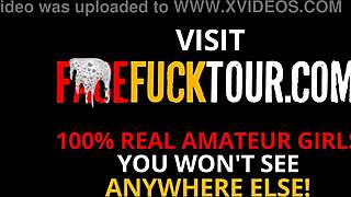 Ebony Teases Before Intense Face Fuck