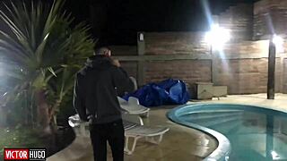 blonde milf letting her tattooed friend fuck her ass hard 😈