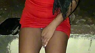 woman shows pussy on street during fight