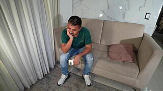 Latina slut caught masturbating tastes stepbrother's cock in sensual sex