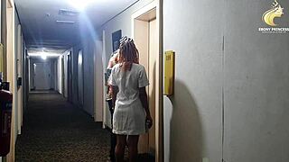 ebony nurse fucks interviewer for promotion 😈