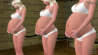 triplet sisters get belly inflation with ripped clothes