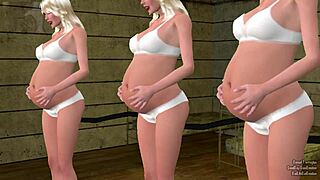 triplet sisters get belly inflation with ripped clothes