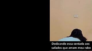 In tight shorts, shaking big ass nicely for you all.