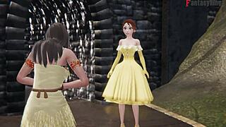 Bella and pocahontas engage in 3d cartoon sex scene