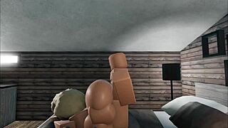 Bbw enjoys oral then intercourse in Roblox.