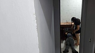 latina wife cheating with rough plumber during workout 😏