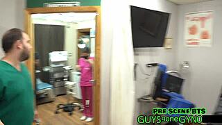 Angel Ramiraz feels humiliated in the cum clinic extraction backstage