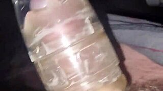 M4rkus77 uses fleshlight in public