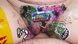 Dirty Beetlejuice Toys And Slaps During Sexy Masturbation Sex