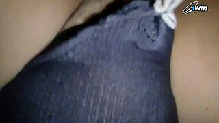 Close-up of fucking stepmother's hairy pussy in homemade video