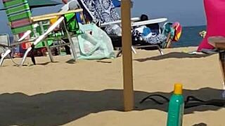 Candid On Little Slut At Beach!