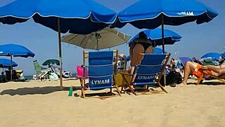 Candid On Little Slut At Beach!