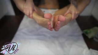 Brunette Shows Her Feet And Foot Fetish Closeup