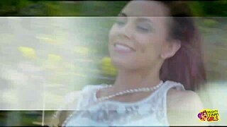 Two lesbians run through field then have sex