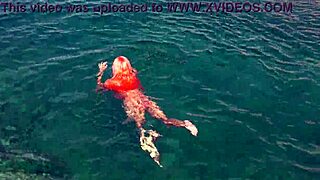 blue water and a naked girl skinny pussy flashing wet small 18+ tits exhibitionists shaved hairless