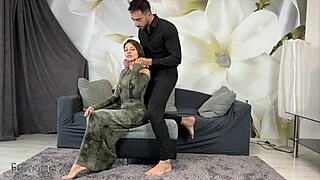 I had an oiled fuck with my big ass friend on the couch