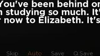 in the overstuffed game, fat blonde chubby character reaches ending 4 cut off.