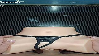 trailer candy teases with black thong on desk