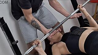 the gym instructor corners a young girl and things get steamy