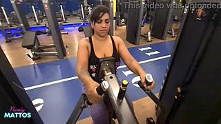 big pussy workout without panties to tease personal trainer